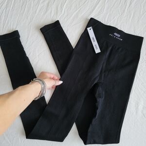 ASOS 4505 SKI & SNOW Black Ribbed Thermal Ski Leggings